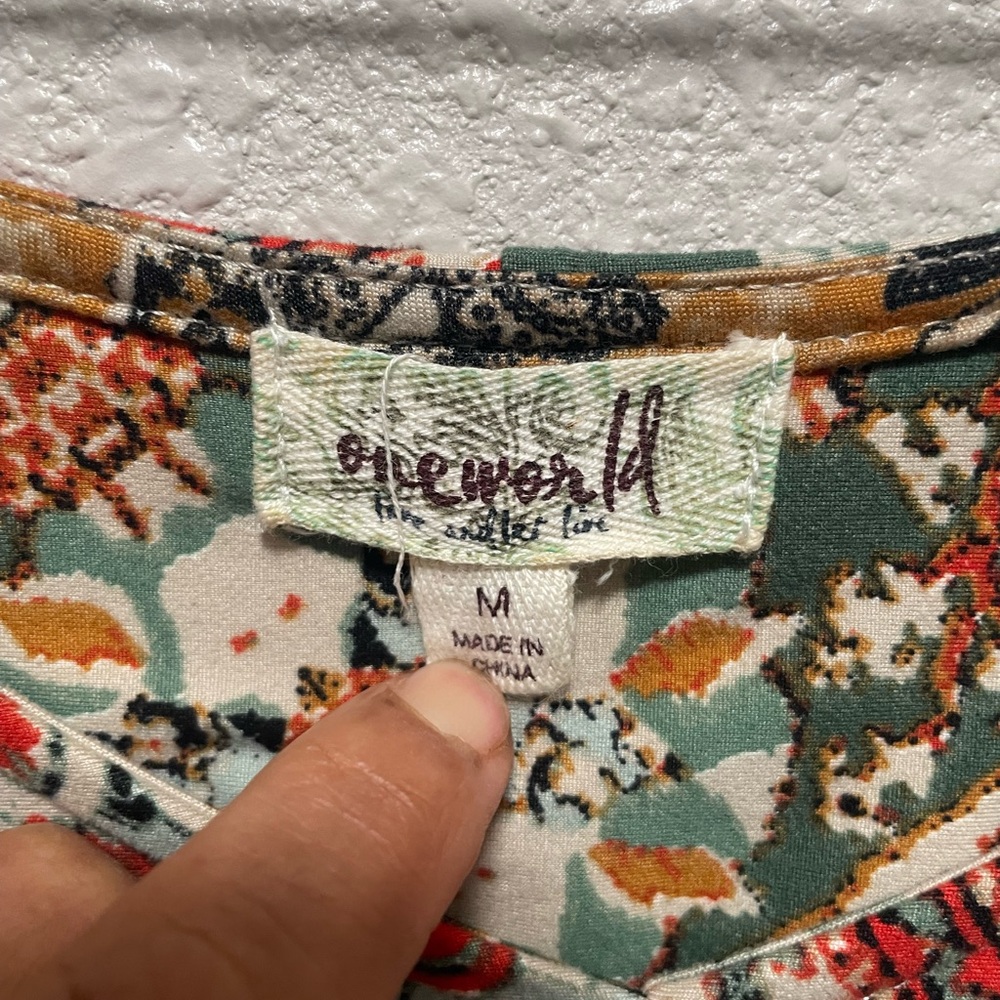 One World Multicolor Patchwork Boho Maxi Dress - image 6